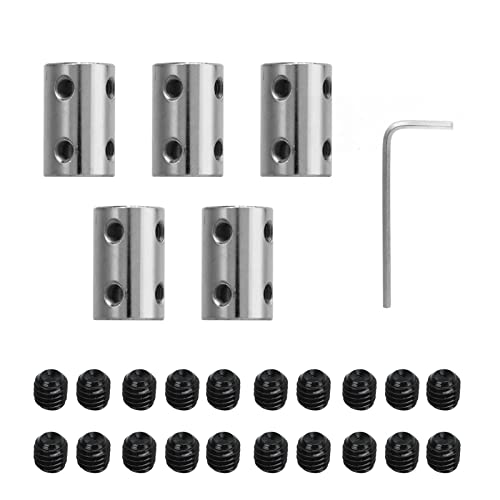 5 Pcs Shaft Coupling Set, 5?8mm Motor Coupler 22mm Length 14mm Diameter Joint Connector,Bore Rigid Coupling Set Shaft Coupler Connector for 3D Printers