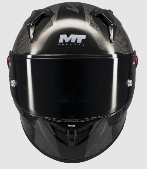 MT Helmets KRE Plus+s Pure 2025 Casco Integral Carbono Negro Brillo Ultraligero y Deportivo Homologación F.I.M. 22.06 Alta Seguridad y Ventilación Avanzada (M 57/58)
