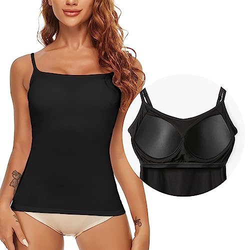 SLIMBELLE Damen Unterhemd BH Hemd Seamless Tank Top mit entfernbaren Cups...