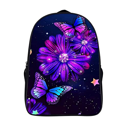 Sac à dos d'école personnalisé papillon pour enfants de 40x28x16cm