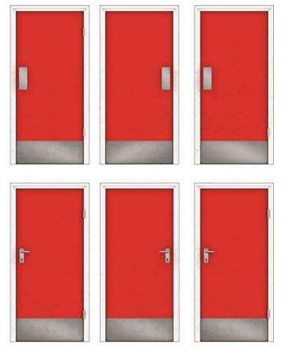 Scale Model Scenery AX107-OO Interior Office/Workshop Doors - Red (9 Pairs) For OO Scale Model Railway Layouts & 1:76 Diecast Dioramas