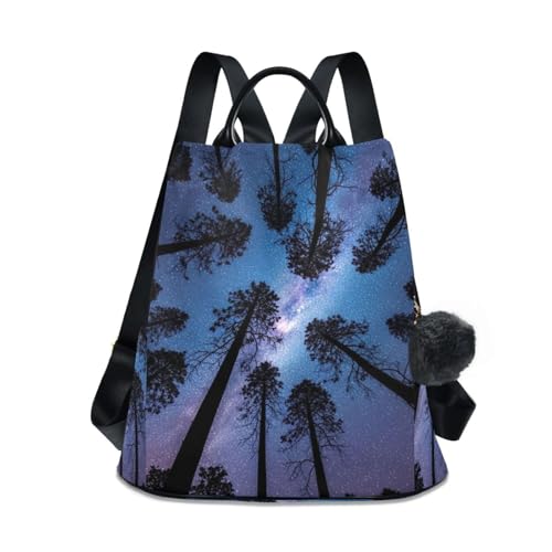 Mochila antirrobo mujer galaxia morada azul impermeable