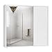 SONGMICS HOME Spiegelschrank, Badezimmerschrank, superschnelle werkzeuglose Montage, Toolless-Technologie, Badspiegel, verstellbare Ablagen, modern, 15 x 60 x 55 cm, schneeweiß BBC114WE01