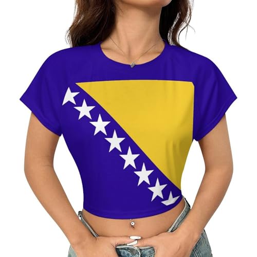 Guyana Flag Girls Crop Tops Short Sleeve T-Shirts for Teenagers Crew Neck Basic Tee