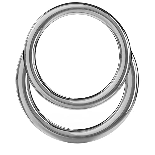 AZARIO LONDON Calibre 16 (1,2 mm) - 10 mm de diámetro 316L de acero quirúrgico doble círculo articulado segmento nasal septum Piercing joyería Cover