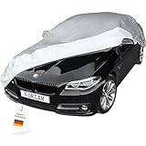 ☔️EFFEKTIVER LACKSCHUTZ: Die Innenseite der Autohülle ist mit weicher Baumwolle ausgekleidet, die deutlich dicker ist als bei vergleichbaren Produkten. Hierdurch werden Kratzer am Autolack vermieden und Ihr Auto hat es schön kuschelig.