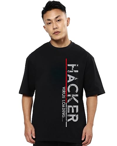 Image of Mens Oversized Printed Half Sleeve Branded Cotton T-Shirt for Mens || Back Printed t Shirts for Men || Oversized t Shirts for Men