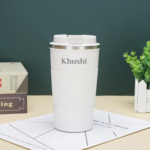Image of Giftana Personalized Diary with Pen, Coffee Tumbler 510ml, Water Bottle 750ml, Keychain, Card holder Gift Set for Men and Women, 6 in 1 Personalised Corporate Gifting for Employee (White)