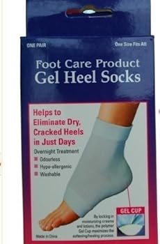 Paperback Gel Heel Socks Moisturizes Cracked Dry Heels Soft Foot Care Spa - Pink Book