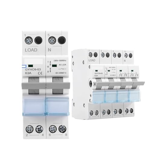 Commutateur de transfert manuel double alimentation rail DIN inverseur modulaire source 1P - 3