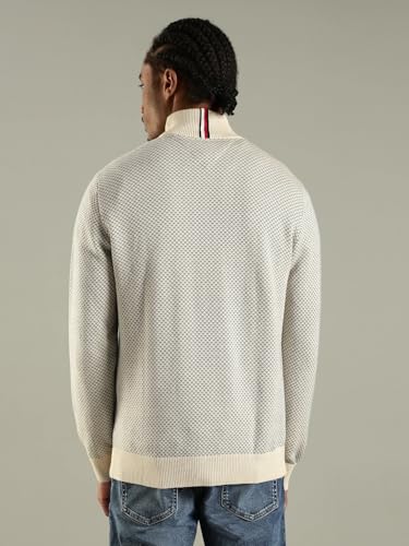 Image of Texture Regular Fit Cotton Sweater