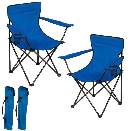 (2 Pcs) Portable Folding Beach Chair Multi-Purpose Camping Chair for Adult, Lightweight Patio Lawn Quad Chair for Outdoor Travel Picnic Hiking Supports110kgs Load With Carry Bag |Random Color|