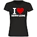 Produktbild Multifanshop® Damen T-Shirt - I Love Sierra Leone - schwarz - Frauen Shirt - Größe:2XL