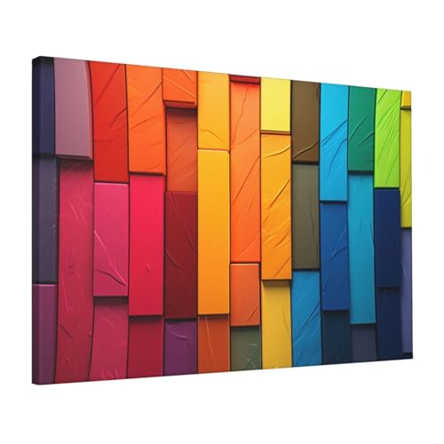 Toile colorée pour raviver les murs ternes d'une chambre à coucher