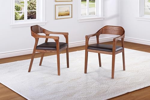 Boraam 77318 Rasmus Dining Armchairs-Set Of 2, Brown/Chestnut Wire-Brush thumb #1