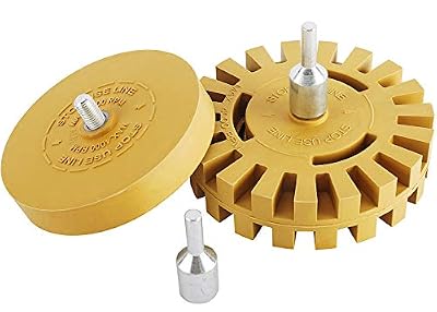 Toolly Car Decal Remover Wheel Set - Universal Pinstripe Sticker Eraser Vinyl Wrap Adhesive Removal Tool for Your RV, Truck, Boat, Aircraft