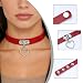 MILAKOO Punk Rock Choker Damen Gothic Lederhalsband mit Anhänger Herz Punk Halsband Frauen rot