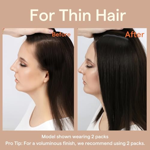 Image of Full Shine Invisible Clip in Hair Extensions, Jet Black Human Hair, 4 Pcs