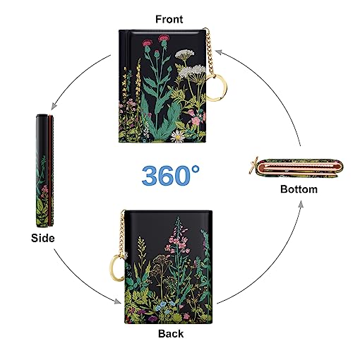 Image of Rouidr Women's Slim Leather Wallet, Dandelion, 4.25 x 3.35 x 0.7 in, 1.8 oz