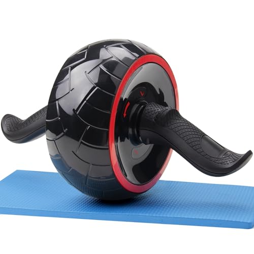 AUOPLUS 腹筋ローラー 膝マット付き アブホイール 腹筋 トレーニング器具 筋トレグッズ エクササイズローラー 体幹 ストレッチ ダイエット器具 リバウンドアシスト機能 アブローラーのサムネイル