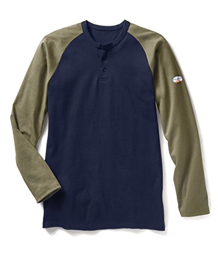 Rasco FR Khaki/Navy Two Tone Henley T-Shirt