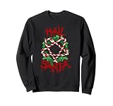 All Hail Gift Candy Cane 666 Goth Christmas Satanic Santa Sweatshirt