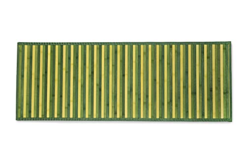 CosìCasa Tapis Cuisine Bambou - 50x140 cm Antidérapant et Résistant à l'eau - Tapis de Bain Bambou en Bois Naturel Durable - Tapis Bambou Salle de Bain Effet Multicolore Facile à Nettoyer - Vert