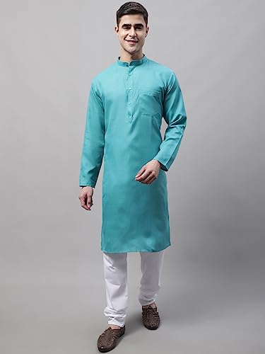 Image of Jompers Men's Cotton Regular Fit Solid Kurtas