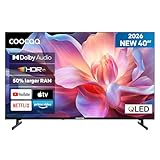 coocaa 40 Zoll Fernseher, 100cm, QLED FHD Smart TV, Superior QLED Tech, HDR10, HLG, 1.5GB RAM für flüssiges Streaming, Dolby Audio, Triple Tuner DVB-T/-T2/-C/-S/-S2 CI+,Bluetooth 5.1, 40CTQH38Z, 2026