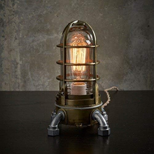 3 Way Dimmable Vapor Touch 2.0 Vintage Industrial Table Lamp with Edison Bulb Light-Antique Brass Steampunk lamp for Bedroom Beside Living Room and Farmhouse-Steampunk Décor With Two Legs