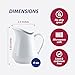HIC Kitchen Creamer Pitcher With Handle, Fine Porcelain, 4-Ounce Capacity, For Coffee, Tea, Dressings, Sauces