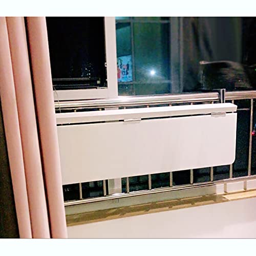 Lidengdeng Balkon Hängetisch Klappbar, Balkonhängetisch 5 stufig höhenverstellbar, Hängetisch Balkon Klappbar, Balkontisch Klappbar, Balkon Klapptisch Zum Einhängen, Beistelltisch für Balkon, Garten Cover