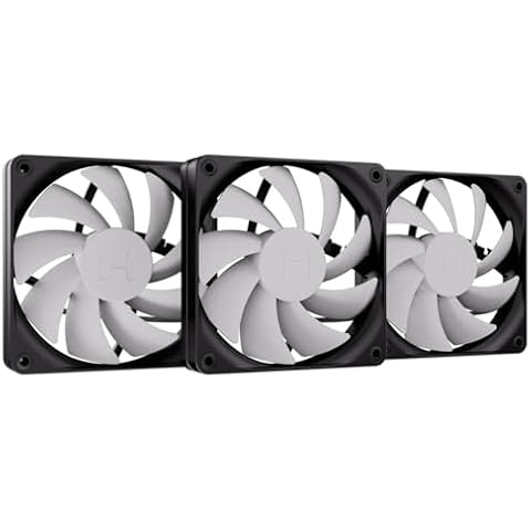 HYTE Flow FA12 Triple Fan Pack (120mm), High Performance PWM Gaming Case Fan, 1500 RPM, 4-PIN, Fluid Dynamic Bearing, White Cover