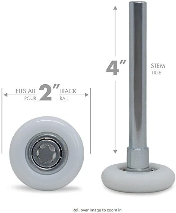 4pcs Garage Door Roller/Wheel/Garage Gate Sealed Bearing Idler Quiet Door 45.6mm Diameter Plastic Metal HEAVY DUTY (Size : 10pcs Iron175cm)