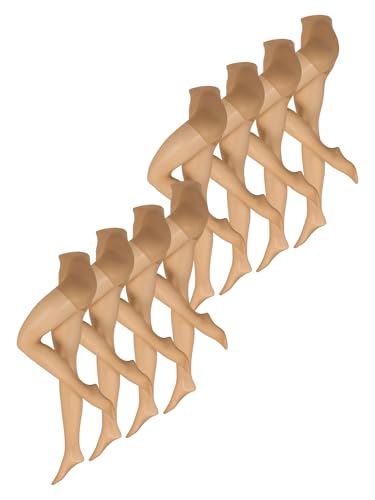 NUR DIE Damen Strumpfhose Fit in Form 40 DEN 8-Pack mandel - Größe 40-44