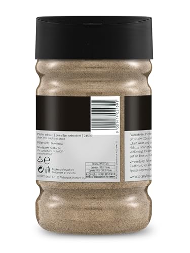Kotanyi Pfeffer schwarz gemahlen Gewürze für Großverbraucher und Gastronomie, 600 g