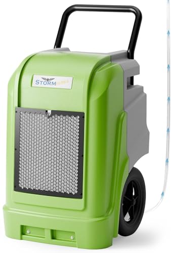 Image of ALORAIR 190 PPD LGR Commercial Dehumidifier with Pump & Drain Hose, Portable Industrial Dehumidifiers with Wheels for Water Damage Restore, Basement, Garage, 6 Years Warranty (Green)
