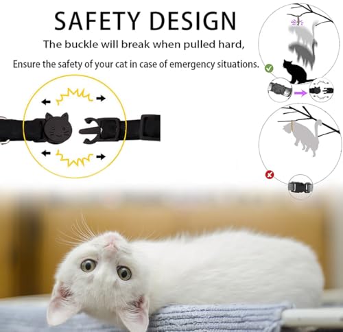 Image of Airtag Cat Collar Breakaway,Safety Kitten Collar with Apple Airtag Holder,Reflective GPS Cat Collar with Bell,Lightweigh Tracker Cat Collars for Girl Boy Cats,Kittens and Puppies (Purple Reflective)