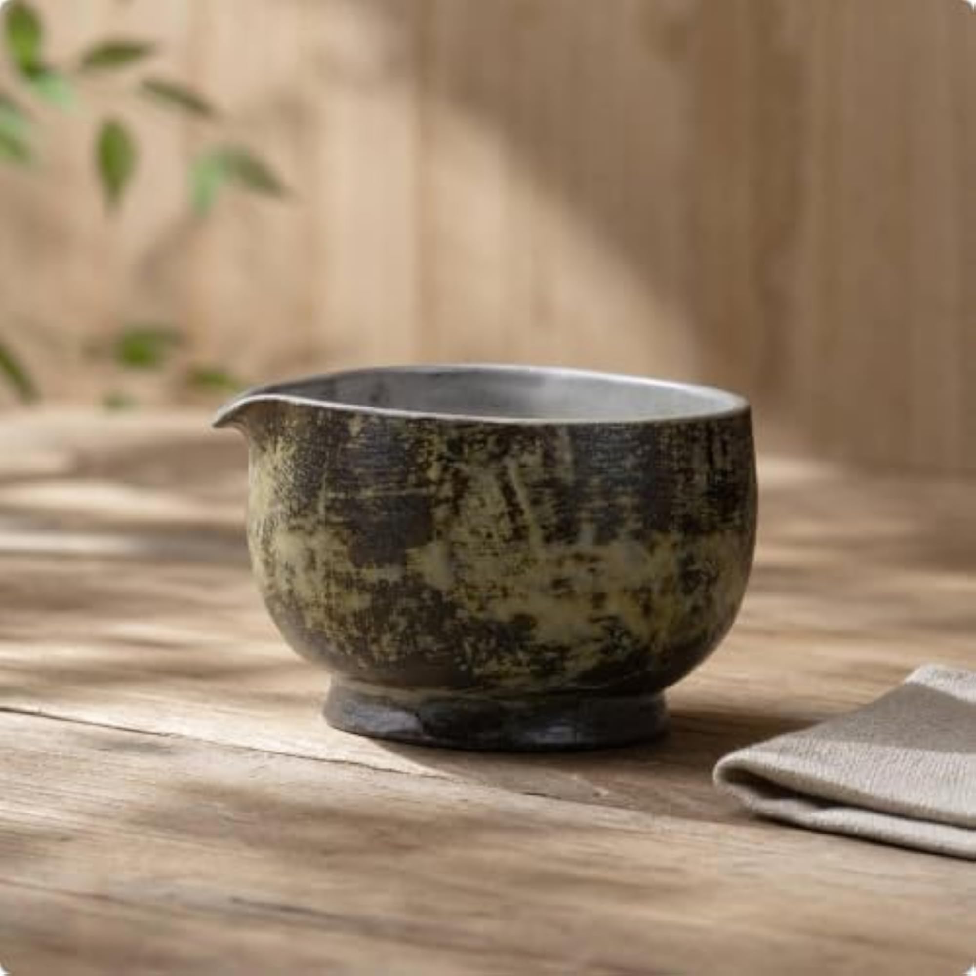 Ceramic Matcha Bowl with Spout for Tea Lovers
