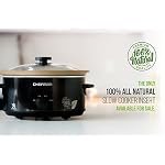 Chefman 5 Qt Slow Cooker All Natural Glaze Chemical Free Pot Stovetop or Oven Cooking Dishwasher Safe Crock Naturally Nonstick Paleo Friendly Low Lead Stoneware Bonus Recipes Included
