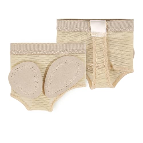 Baisdan, Calze antiscivolo con cuscinetti per dita dei piedi con mezza suola per avampiede da danza, Champagne, Small X-Narrow
