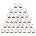 NUOLUX 32pcs Silicone chaise casquettes pieds tampons mobilier Table couvre plancher protège-jambes pour 25-29MM rond de jambes (Transparent + brun)