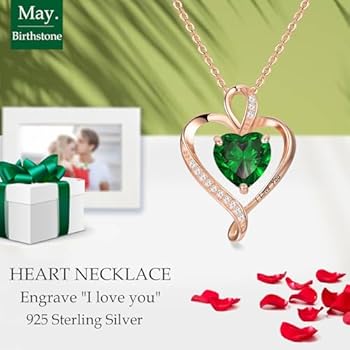 LAVUMO Ketting voor Dames I love you Hart hanger, 925 Sterling Zilver Hypoallergene Kettingen., Geschikt als Cadeau voor Verjaardagen, Kerstmis, Valentijnsdag (1