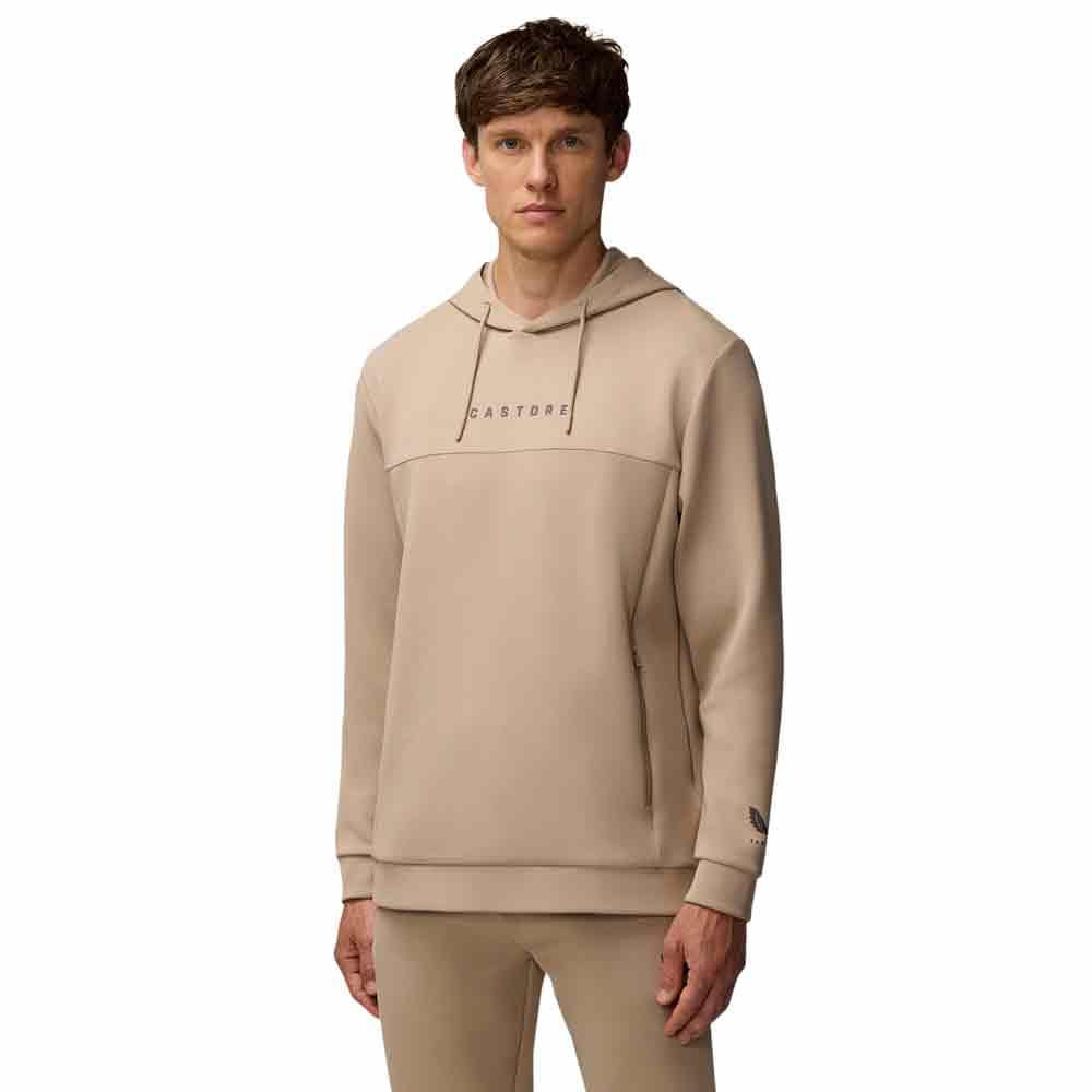 Castore Men's Mushroom/Gunmetal Flex Lifestyle Hoodie L Beige