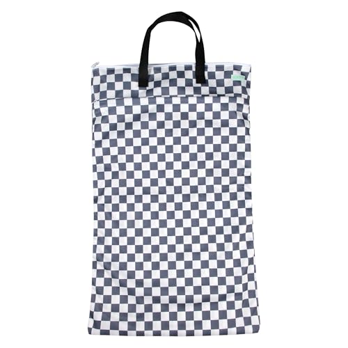 wegreeco Reusable Hanging Wet Dry Cloth Diaper Bag (Checkerboard Grey)