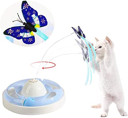 We-Ha Interactive Cat Toys Automatic Electric Rotating Butterfly Ball Exercise Kitten Toy Funny Cat Teaser Toys for Indoor Cats 3…