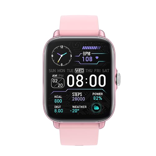 Smartwatch Herren Damen Wasserdicht Fitnessuhr Sportuhr Bluetooth-Anrufe mit 1.7 Voll-Touchscreen und Herzfrequenz-Schlafmonitor 7 Tage Lange Akkulaufze Itmehrfach Sportmodi für IOS Android Pulver
