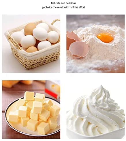 Frullino per Le Uova Rotante in Acciaio Inossidabile Frullino per Le Uova per Crema semiautomatico Strumento per la Cottura del frullino per Le Uova Manuale per Uso Domestico (35,7 * 7 cm)