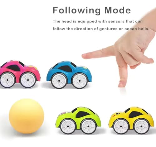 Image of Sensor RC Car for Kids with Magic Induction Line Following | 2.4GHz Remote Control Racing Car with LED Lights & Music | Pull Back Mini Intelligent Toy Car (Multi Colors)