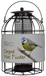 Green Jem Dome Caged Peanut Wild Bird Feeder, Designed To Deter Squirrels And Also Larger Garden Birds Such As Pigeons And Doves, Hammertone Finish